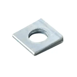Carbon Steel Tapered Square Washer For M12 Screws, 2.5mm to 4.5mm Thick, ID 14mm x 25mm Wide, Pack of 10, ZFM1205