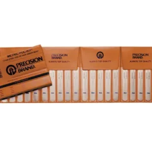 Precision Brand Metric Steel Feeler Gauge Assortment, 12.7mm Wide x 127mm Long Blades, 09740