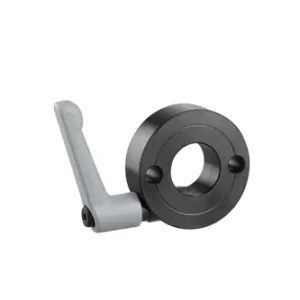Wedge-lok Shaft Collar with 2 Holes and Lever, ID 25mm x OD 50mm, 15mm Long, Steel S45C (Black Oxide Finish), SCK2515CP2S