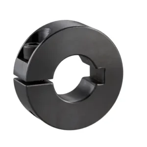 Slit Shaft Collar with Keyway, ID 30mm x OD 55mm, 15mm Long, Carbon Steel S45C (Black Oxide), SCS3015CK