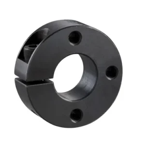 Slit Shaft Collar with 3 Threaded Holes, ID 15mm x OD 40mm, 15mm Long, Carbon Steel S45C (Black Oxide), SCS1515CN3