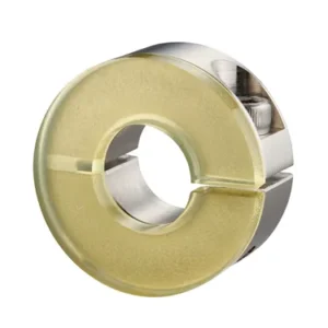 Slit Shaft Collar with Damper, ID 8mm x OD 30mm, 18mm Long, Carbon Steel S45C (Electroless Nickel Plating), SCS0818MD