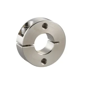 Slit Shaft Collar with 2 Threaded Holes, ID 50mm x OD 85mm, 22mm Long, Carbon Steel S45C (Electroless Nickel Plating), SCS5022MN2
