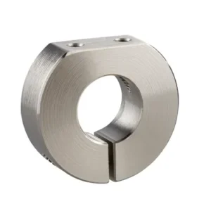 Slit D-Cut Shaft Collar with Threaded Holes, ID 8mm x OD 30mm, 15mm Long, Carbon Steel S45C (Electroless Nickel Plating), SCS0815MTN