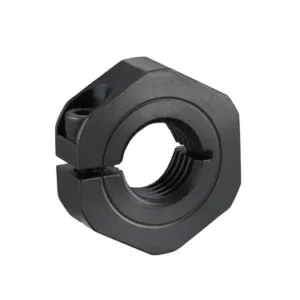 Slit Hexagonal Shaft Collar with Threaded Inner Diameter M16 x OD 39mm, 14mm Long, Carbon Steel SGD3 (Black Oxide Finish), SCS16N14CH