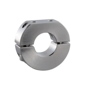 Split D-Cut Shaft Collar with Threaded Holes, ID 45mm x OD 75mm, 18mm Long, Carbon Steel S45C (Electroless Nickel Plating), SCSS4518MTN