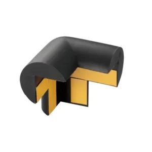 Three-way Rounded Protective Corner Bracket (For BP1 and BP16), 25mm x 40mm Wide, 65mm Long, Black, BP11