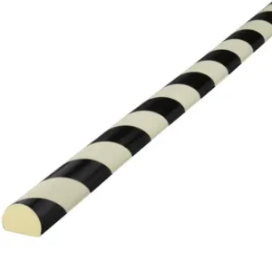 Rounded Protective Foam For Flat Surfaces, 40mm Wide x 1 Metre Long, Reflective Yellow and Black, BP17-L1