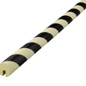 Rounded Protective Foam For Edges, Diameter 40mm x 1 Metre Long, Reflective Yellow and Black, BP18-L1