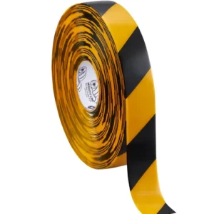 Floor Marking Tape, Yellow & Black, 100mm Wide x 30 Metres Long, PVC, LP330-3