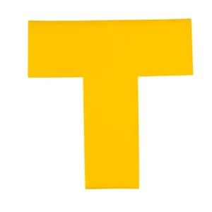 Floor Marking Tape, T-shaped, 150mm Long x 150mm Wide, Yellow, PVC, LPT2