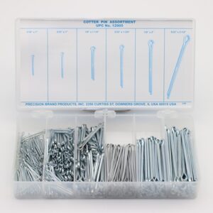 600 Piece Cotter Pin Assortment, Steel, 12905