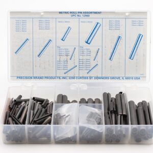 287 Piece Metric Roll Pin Assortment, Spring Steel, 12960