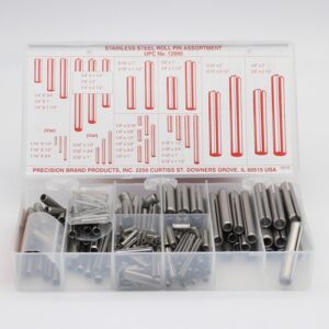 300 Piece Stainless Steel Roll Pin Assortment, 12990