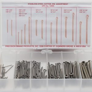 124 Piece Stainless Steel Cotter Pin Assortment, 12995