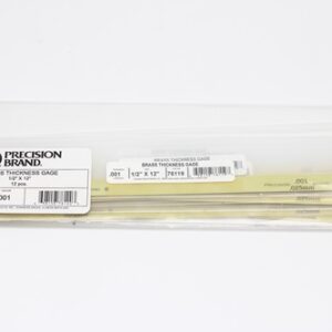 0.001" Thick Feeler Gauge Brass, 1/2" Wide x 12" Long Blades, Pack of 12, 76120