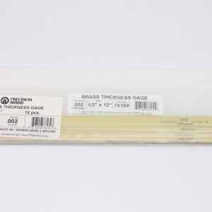 0.002" Thick Feeler Gauge Brass, 1/2" Wide x 12" Long Blades, Pack of 12, 76170