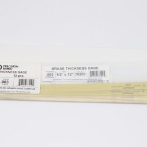 0.003" Thick Feeler Gauge Brass, 1/2" Wide x 12" Long Blades, Pack of 12, 76210