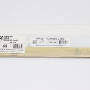 0.004" Thick Feeler Gauge Brass, 1/2" Wide x 12" Long Blades, Pack of 12, 76235