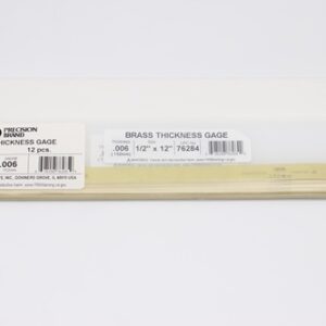 0.006" Thick Feeler Gauge Brass, 1/2" Wide x 12" Long Blades, Pack of 12, 76285
