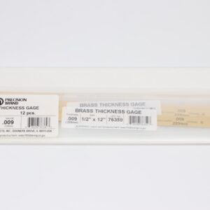 0.009" Thick Feeler Gauge Brass, 1/2" Wide x 12" Long Blades, Pack of 12, 76360