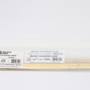0.015" Thick Feeler Gauge Brass, 1/2" Wide x 12" Long Blades, Pack of 12, 76490