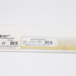 0.016" Thick Feeler Gauge Brass, 1/2" Wide x 12" Long Blades, Pack of 12, 76515