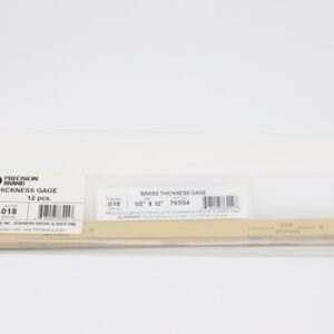 0.018" Thick Feeler Gauge Brass, 1/2" Wide x 12" Long Blades, Pack of 12, 76555