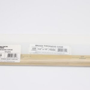 0.025" Thick Feeler Gauge Brass, 1/2" Wide x 12" Long Blades, Pack of 12, 76700