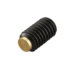 Scratch-proof Set Screw with Brass Pad for Shaft Collars, M10 x 16mm, Steel (Black Oxide), KBC10-16