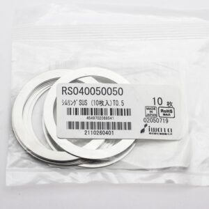 Shim Washer, 0.50mm Thick, ID 40mm x OD 50mm, SUS304 (Pack of 10), RS040050050