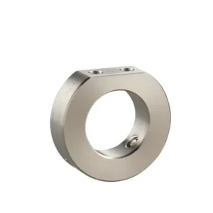 D-Cut Shaft Collar with Threaded Holes, ID 10mm x OD 25mm, 8mm Long, Carbon Steel S45C (Electroless Nickel Plating), SC1008MTN