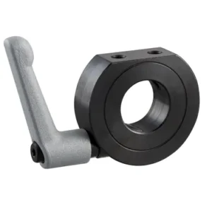 D-Cut Shaft Collar, Wedge-lok with Threaded Holes and Lever, ID 10mm x OD 35mm, 15mm Long, Steel S45C (Black Oxide), SCK1015CTNS
