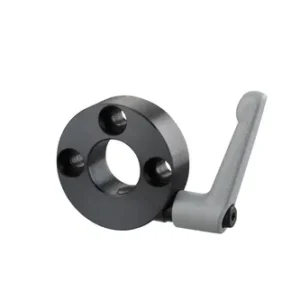 Wedge-lok Shaft Collar with 3 Countersunk Holes and Lever, ID 30mm x OD 56mm, 15mm Long, Steel S45C (Black Oxide Finish), SCK3015CZ3S