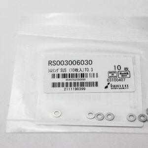 Shim Washer, 0.30mm Thick, ID 3mm x OD 6mm, SUS304 (Pack of 10), RS003006030