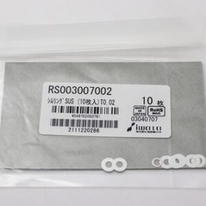 Shim Washer, 0.02mm Thick, ID 3mm x OD 7mm, SUS304 (Pack of 10), RS003007002