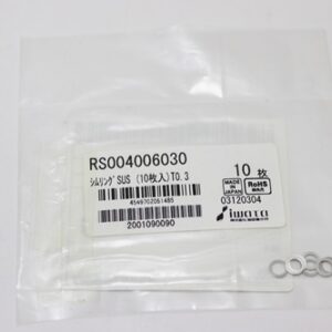 Shim Washer, 0.30mm Thick, ID 4mm x OD 6mm, SUS304 (Pack of 10), RS004006030