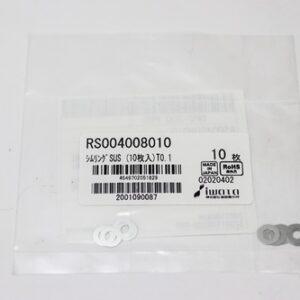 Shim Washer, 0.10mm Thick, ID 4mm x OD 8mm, SUS304 (Pack of 10), RS004008010