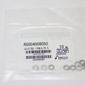Shim Washer, 0.50mm Thick, ID 4mm x OD 8mm, SUS304 (Pack of 10), RS004008050