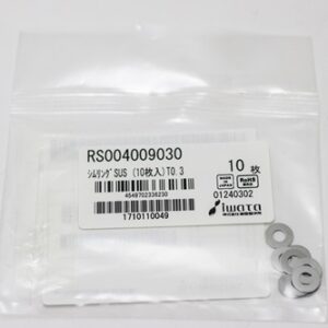 Shim Washer, 0.30mm Thick, ID 4mm x OD 9mm, SUS304 (Pack of 10), RS004009030