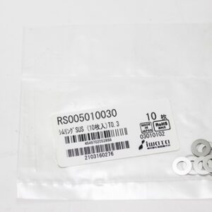 Shim Washer, 0.30mm Thick, ID 5mm x OD 10mm, SUS304 (Pack of 10), RS005010030