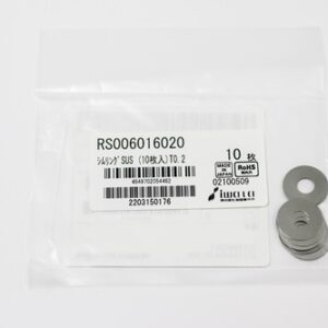 Shim Washer, 0.20mm Thick, ID 6mm x OD 16mm, SUS304 (Pack of 10), RS006016020