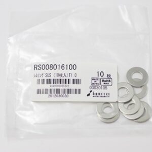 Shim Washer, 1.0mm Thick, ID 8mm x OD 16mm, SUS304 (Pack of 10), RS008016100