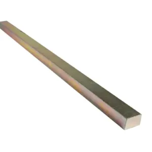 Square Metric Keystock, 8mm x 8mm, 12" Long, Carbon Steel (Gold Plated), Pack of 6, 04030