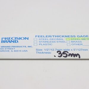 0.35mm Thick, Spring Steel C1095 Metric Feeler Gauge 12.7mm Wide x 127mm Long Blades, Pack of 10, 09335