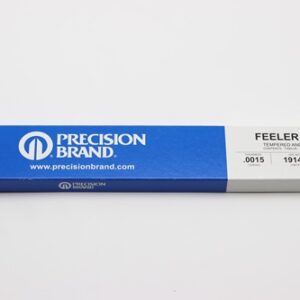 0.0015" Thick Feeler Gauge Carbon Steel, 1/2" Wide x 12" Long Blades, Pack of 12, 19145, 19K1X