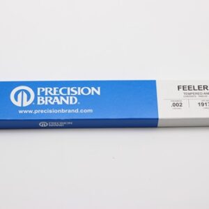 0.002" Thick Feeler Gauge Carbon Steel, 1/2" Wide x 12" Long Blades, Pack of 12, 19170, 19K2