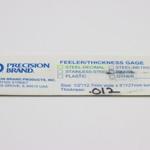 0.012" Thick Feeler Gauge Carbon Steel, 1/2" Wide x 5" Long Blades, Pack of 10, 19420, 19R12
