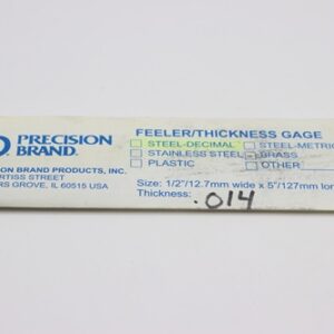 0.014" Thick Feeler Gauge Carbon Steel, 1/2" Wide x 5" Long Blades, Pack of 10, 19460, 19R14