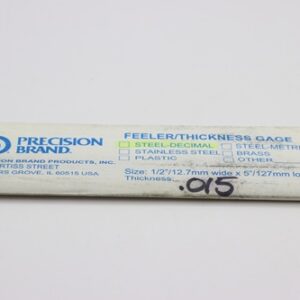 0.015" Thick Feeler Gauge Carbon Steel, 1/2" Wide x 5" Long Blades, Pack of 10, 19485, 19R15